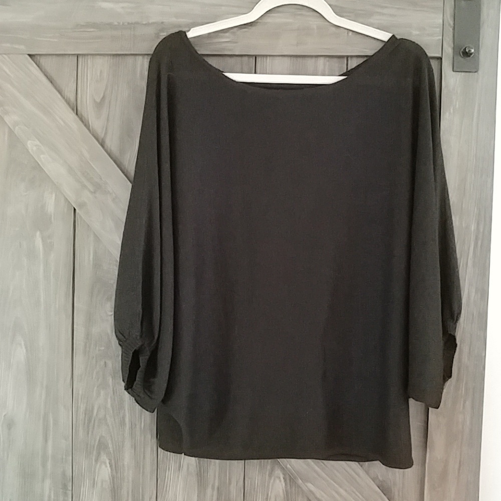 Express shimmery flowing wide sleeve top